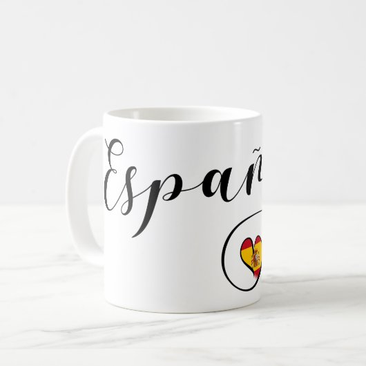 España Herzflagge Spanien Spanien Spanien Kaffeetasse (Vorderseite Links)