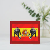 España La Furia Roja futbol Toro Flag Spanien Postkarte (Stehend Vorderseite)