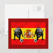 España La Furia Roja futbol Toro Flag Spanien Postkarte (Vorne/Hinten)