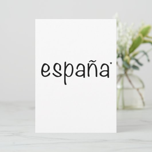 Espãna - minimalistic typography card karte (Stehend Vorderseite)