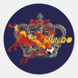 Espana Reyes Del Mundo Toro Futbol Geschenke Runder Aufkleber