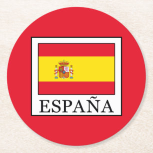 España Runder Pappuntersetzer