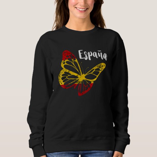 Espana Schmetterling Spanischer Stolz Spanische Fl Sweatshirt (Vorderseite)