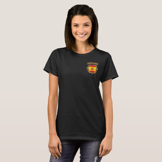 Espana-Spanien-Flaggenschild-T - Shirt (Vorne ganz)