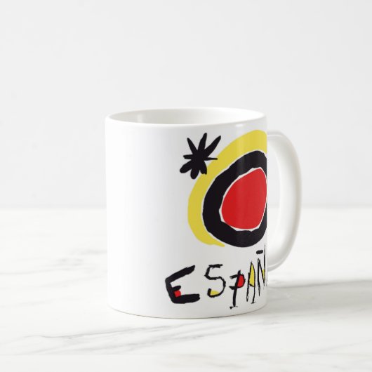 España (Spanien) Miro Logo-Tasse Kaffeetasse (VorderseiteRechts)