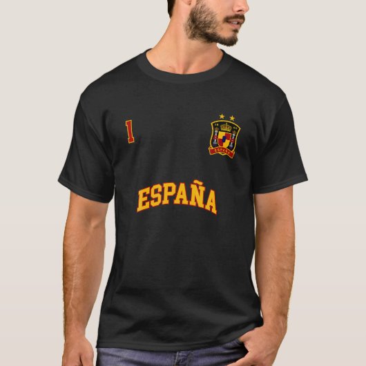 Espana Spanien Team Sport Nummer 1 Fußball Spanisc T-Shirt (Vorderseite)