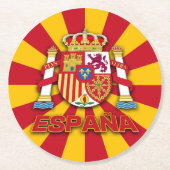 Espana-Wappen Runder Pappuntersetzer (Vorderseite)