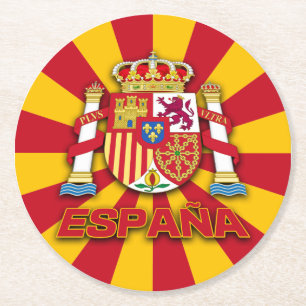 Espana-Wappen Runder Pappuntersetzer