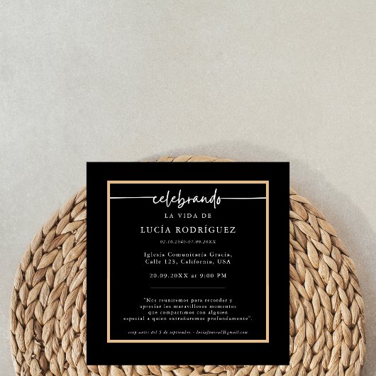 Espanol-Gedenkdienst | Spanisches Foto Beerdigung Einladung