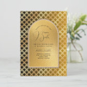 Espanol Invitación Boda Elegante Black Gold Weddin Einladung (Stehend Vorderseite)