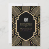 Espanol Invitación Boda Elegante Black Gold Weddin Einladung (Rückseite)