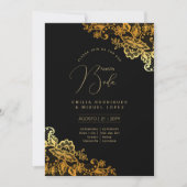 Espanol Invitación Boda Elegante Black Gold Weddin Einladung (Vorderseite)