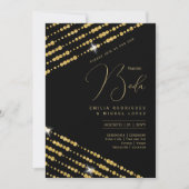 Espanol Invitación Boda Elegante Black Gold Weddin Einladung (Vorderseite)