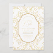 Espanol Invitación Boda Elegante White Gold Weddin Einladung (Vorderseite)