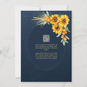 Espanol Invitación Boda Rustic Blue Sunflores Einladung (Rückseite)