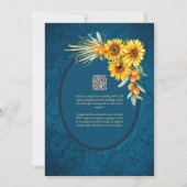 Espanol Invitación Boda Rustic Blue Sunflores Einladung (Rückseite)