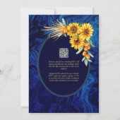 Espanol Invitación Boda Rustic Blue Sunflowers Inv Einladung (Rückseite)