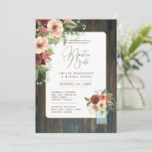 Espanol Invitación de Boda Floral Wedding Rustic I Einladung (Stehend Vorderseite)