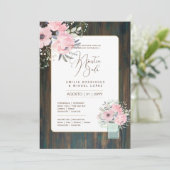 Espanol Invitación de Boda Floral Wedding Rustic I Einladung (Stehend Vorderseite)