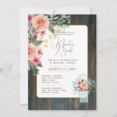 Espanol Invitación de Boda Floral Wedding Rustic I Einladung (Vorderseite)