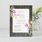 Espanol Invitación de Boda Floral Wedding Rustic I Einladung (Stehend Vorderseite)