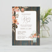 Espanol Invitación de Boda Floral Wedding Rustic I Einladung (Stehend Vorderseite)