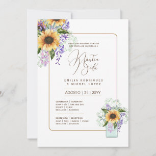 Espanol Invitación de Boda Floral Wedding Rustic I Einladung
