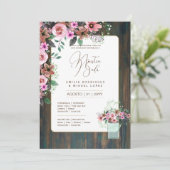 Espanol Invitación de Boda Floral Wedding Rustic I Einladung (Stehend Vorderseite)