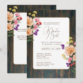 Espanol Invitación de Boda Floral Wedding Rustic I Einladung (Vorne/Hinten)