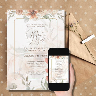 Espanol Invitación de Boda Floral Wedding Rustikal Einladung