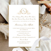 Español, Invitacion de Boda Formal con Monogram Einladung