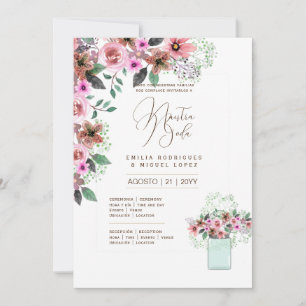 Espanol Invitación de Boda Summer Floral Wedding I Einladung