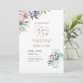Espanol Invitación de Boda Summer Floral Wedding I Einladung (Stehend Vorderseite)