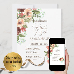Espanol Invitación de Boda Summer Floral Wedding I Einladung