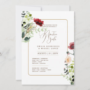 Espanol Invitación de Boda Summer Floral Wedding I Einladung