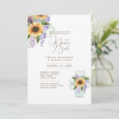 Espanol Invitación de Boda Summer Floral Wedding I Einladung (Stehend Vorderseite)