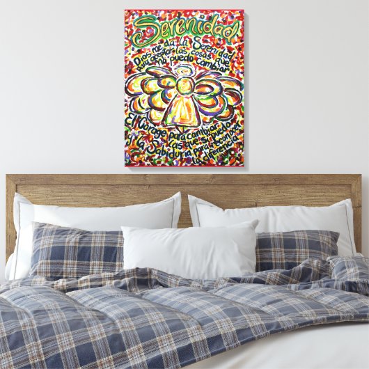 Español Serenity Gebet Angel Art Canvas Print Leinwanddruck (Insitu (Schlafzimmer))