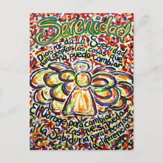 Español Serenity Gebet Angel Malerei Postkarten (Vorderseite)