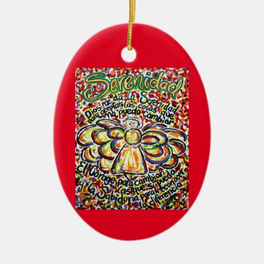 Español Serenity Gebet Angel Ornament Pendant (Vorne)