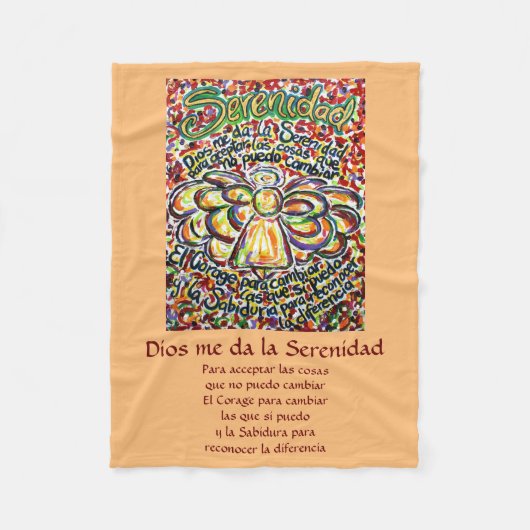 Español Serenity Gedicht Angel Fleece Blankes (Vorderseite)