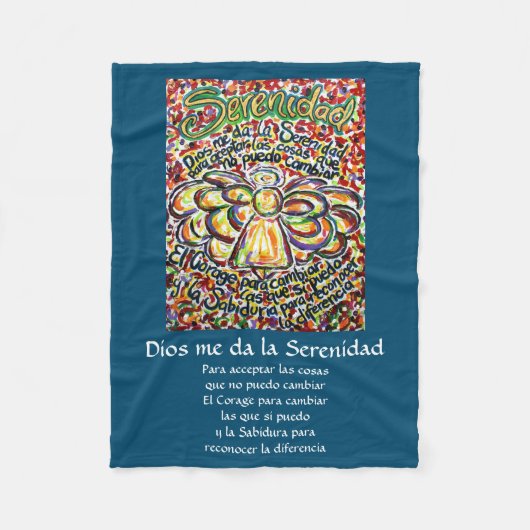 Español Serenity Gedicht Angel Fleece Blanket (Vorderseite)