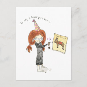 ESPAÑOL Tarjeta De Cumpleaños - Burro Postkarte
