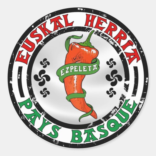 Espelette - Ezpeleta Runder Aufkleber (Vorderseite)