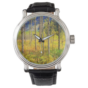 Espenbäume im Herbst in den Rocky Mountains Armbanduhr