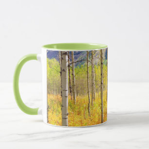 Espenbäume im Herbst in den Rocky Mountains Tasse