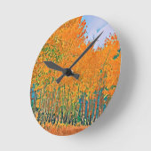 Espenlaub fällt runde wanduhr (Winkel)
