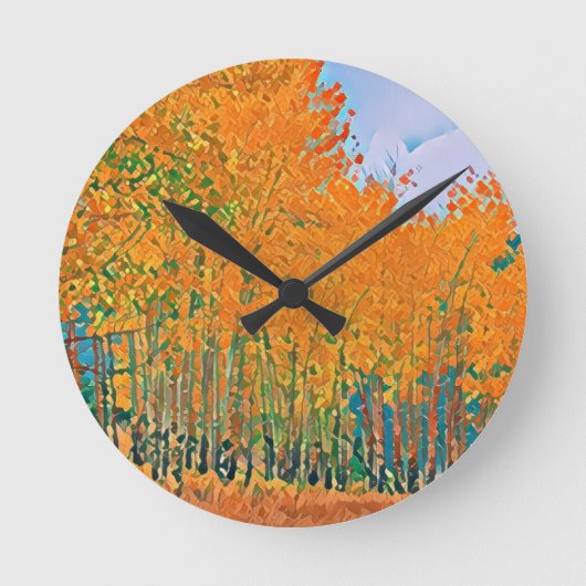 Espenlaub fällt runde wanduhr (Vorderseite)
