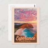 Esperance Australia Illustration Travel Art Retro Postkarte (Vorne/Hinten)
