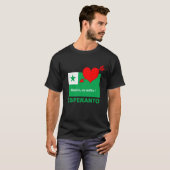 Esperanto / "Amoru, ne militu !" T-Shirt (Vorne ganz)