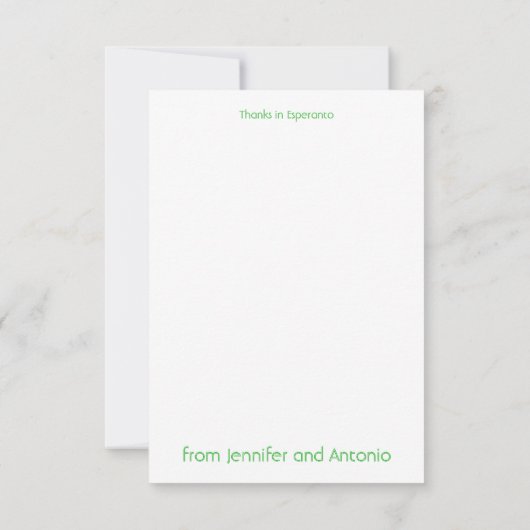 Esperanto Dankeskarte (Rückseite)